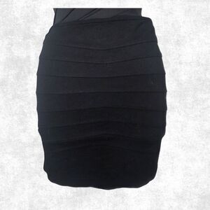 Studio Point Black Bandage Mini Skirt – Size 12 | Curve-Hugging Alt Glam